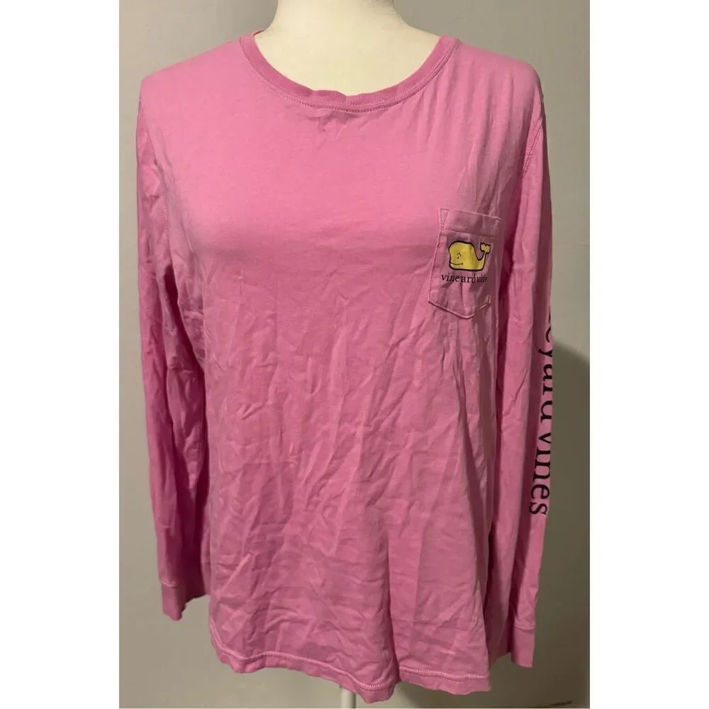 Vineyard Vines Pink long sleeve lemon print whale L
